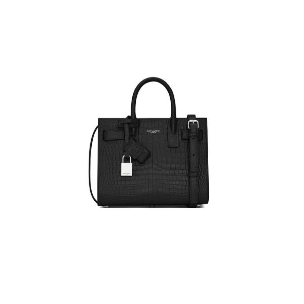 YSL SAC DE JOUR NANO IN EMBOSSED CROCODILE SHINY LEATHER