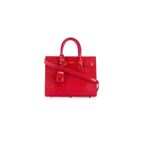 YSL SAC DE JOUR NANO IN EMBOSSED CROCODILE SHINY LEATHER