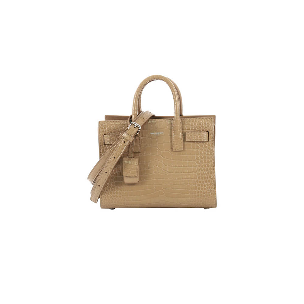 YSL SAC DE JOUR NANO IN EMBOSSED CROCODILE SHINY LEATHER