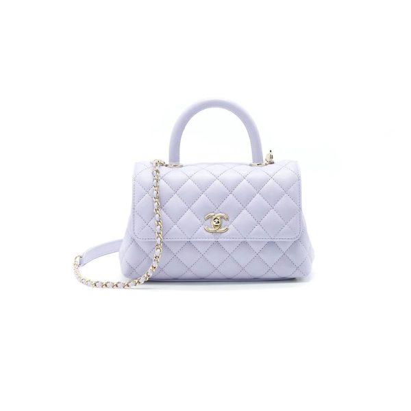 Ch*el coco handle bag small