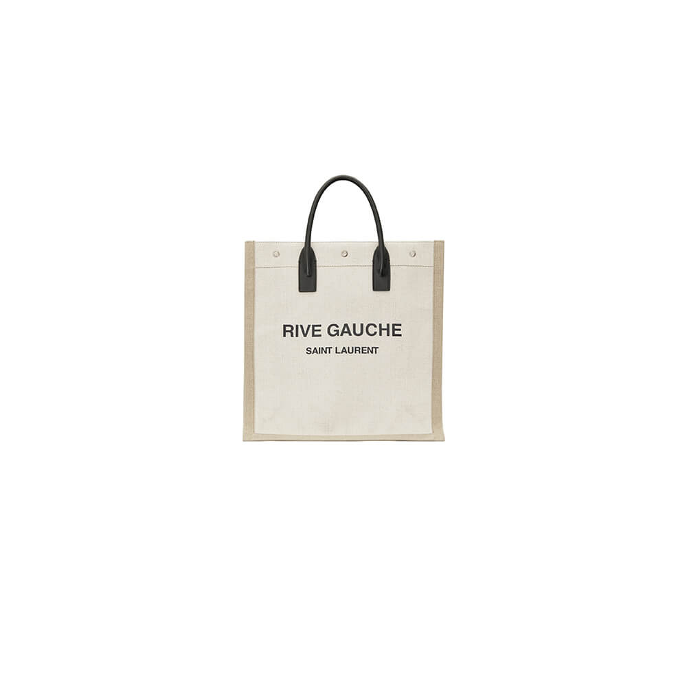 RIVE GAUCHE N/S SHOPPING BAG IN LINEN AND COTTON