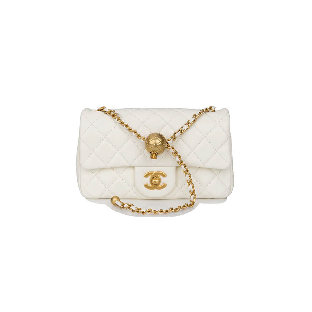 Ch*el pearl crush mini rectangular flap bag