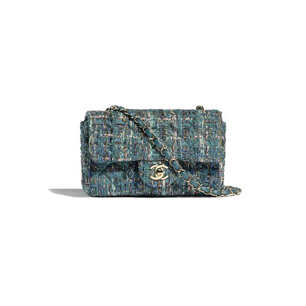 Ch*el tweed medium classic flap bag