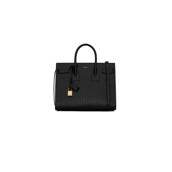 SMALL SAC DE JOUR IN MATTE EMBOSSED CROCODILE LEATHER