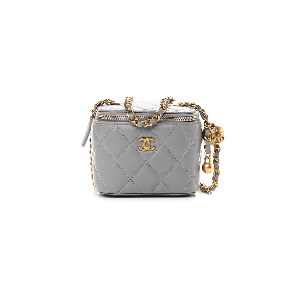 Ch*el quilted pearl crush mini vanity case