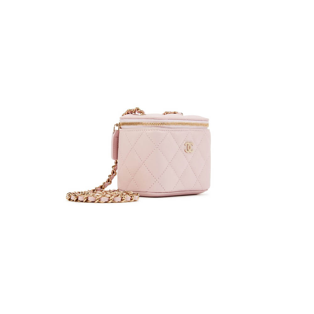 Ch*el quilted pearl crush mini vanity case