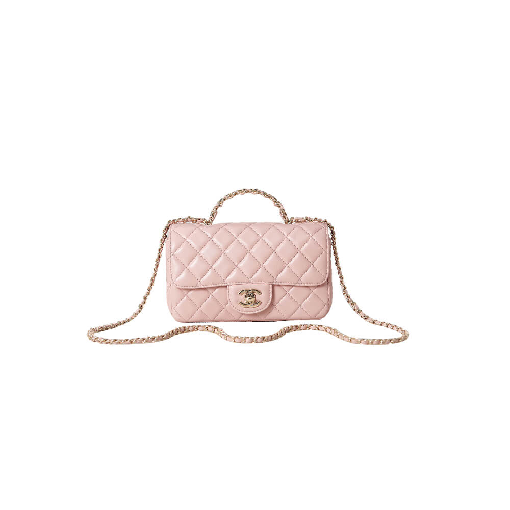 Ch*el mini flap with top handle