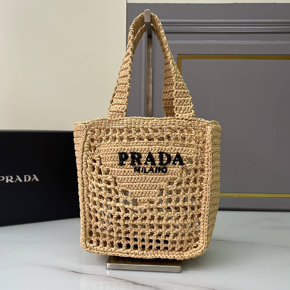 Pra*a raffia mini tote bag