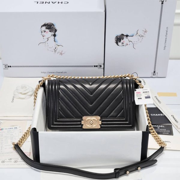 chevron boy Ch*el handbag