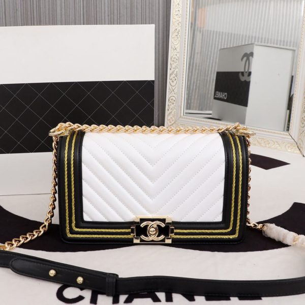 chevron boy Ch*el handbag