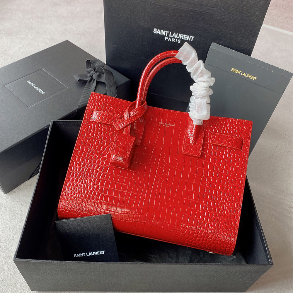 YSL SAC DE JOUR BABY IN CROCODILE-EMBOSSED