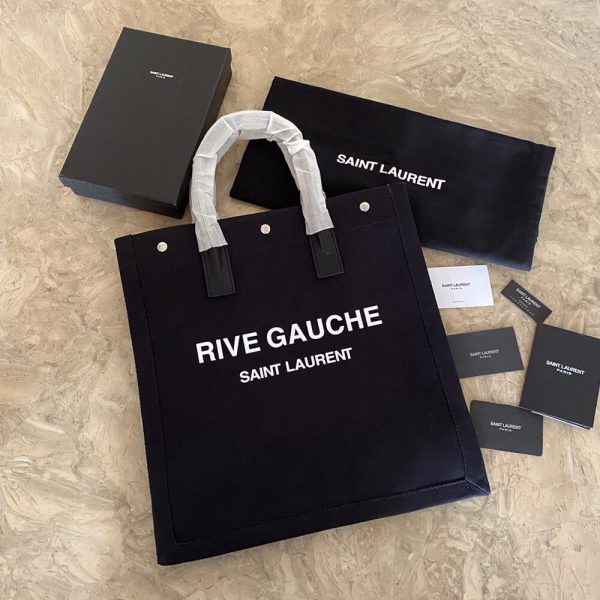 rive gauche N0*H/south tote bag in printed canvas and leather