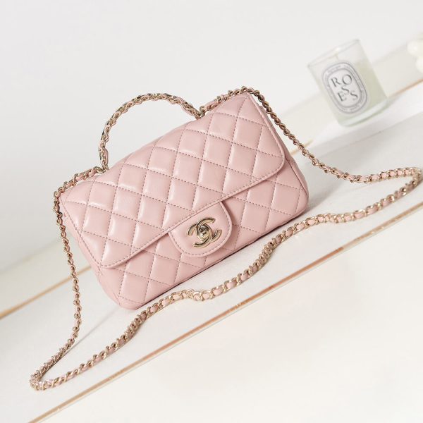 Ch*el mini flap with top handle