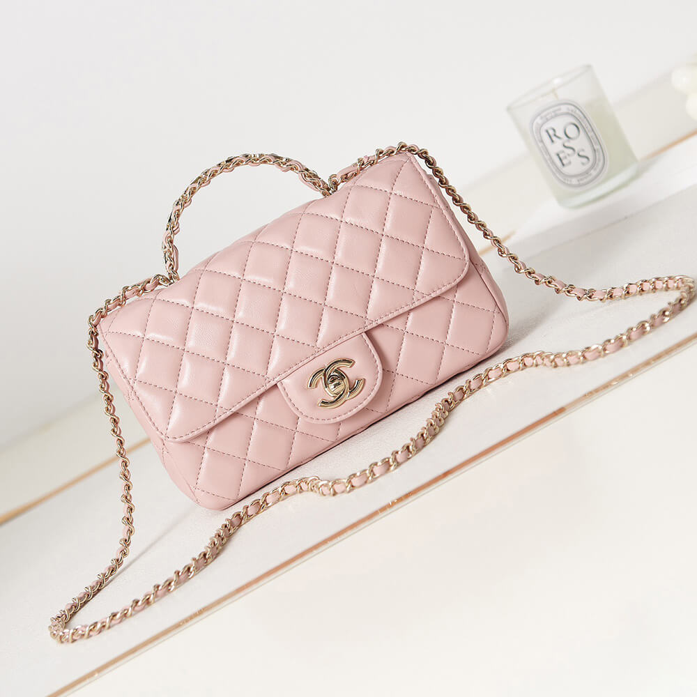 Ch*el mini flap with top handle