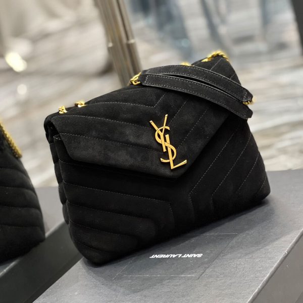 LOULOU SMALL CHAIN BAG IN Y QUILTED SUEDE