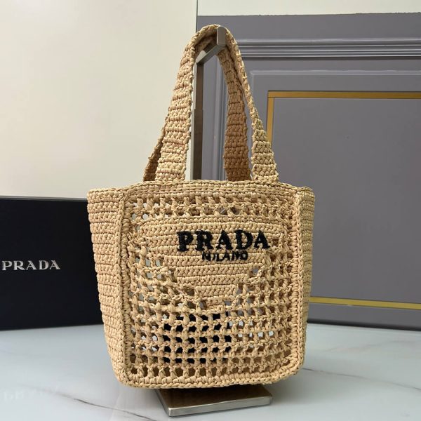 Pra*a raffia mini tote bag