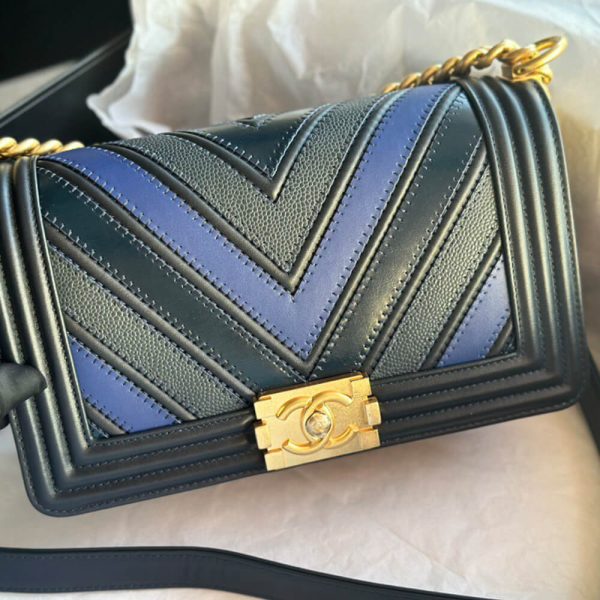 chevron boy Ch*el handbag