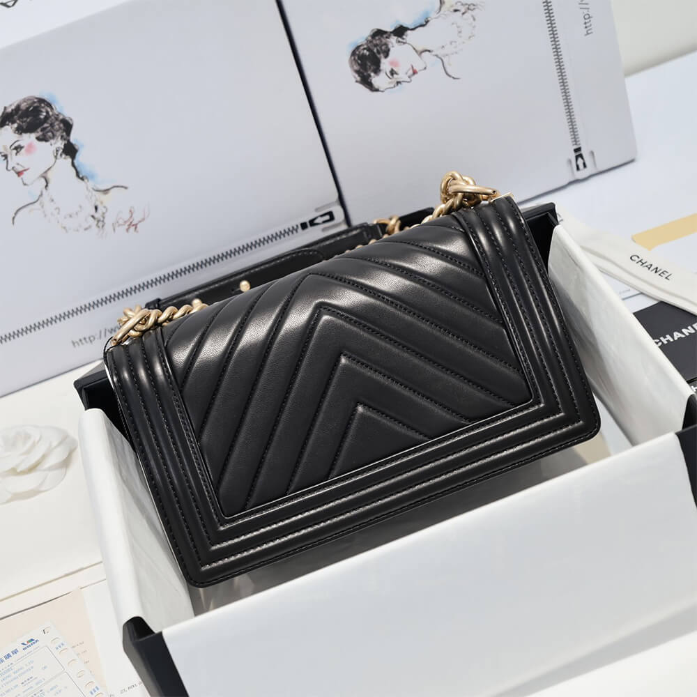 chevron boy Ch*el handbag