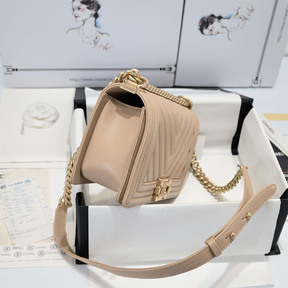 chevron boy Ch*el handbag