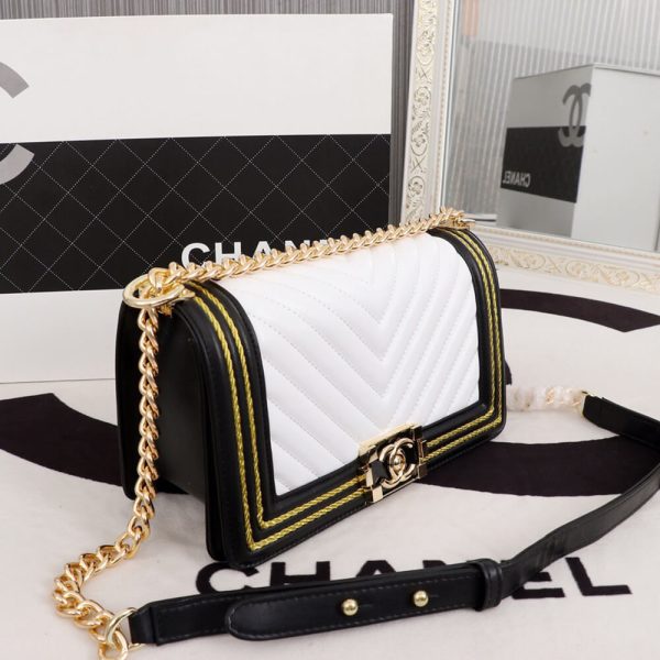 chevron boy Ch*el handbag