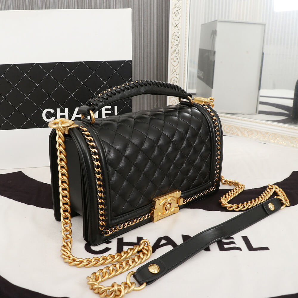 Ch*el top handle boy handbag