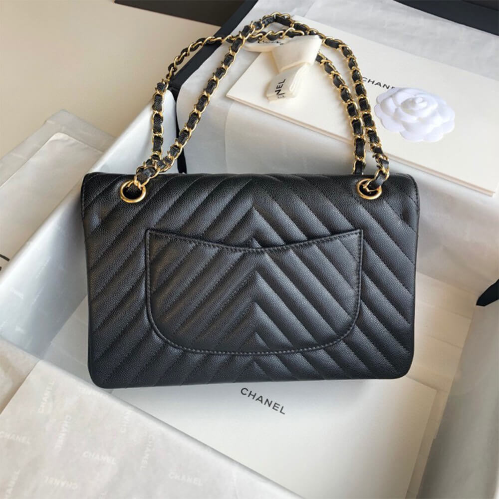 Ch*el classic chevron medium flap