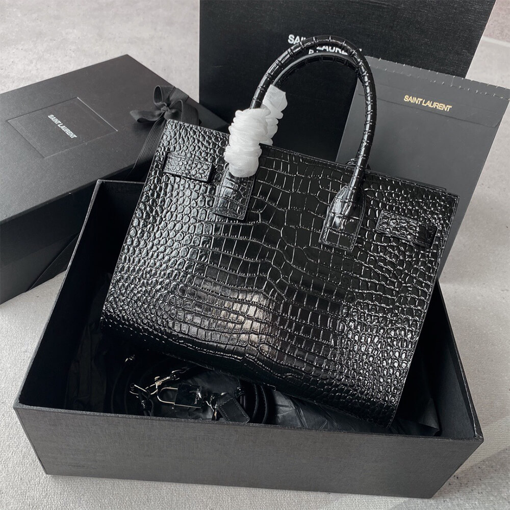 YSL SAC DE JOUR BABY IN CROCODILE-EMBOSSED