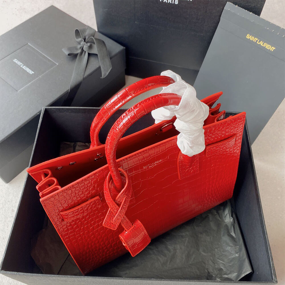 YSL SAC DE JOUR BABY IN CROCODILE-EMBOSSED