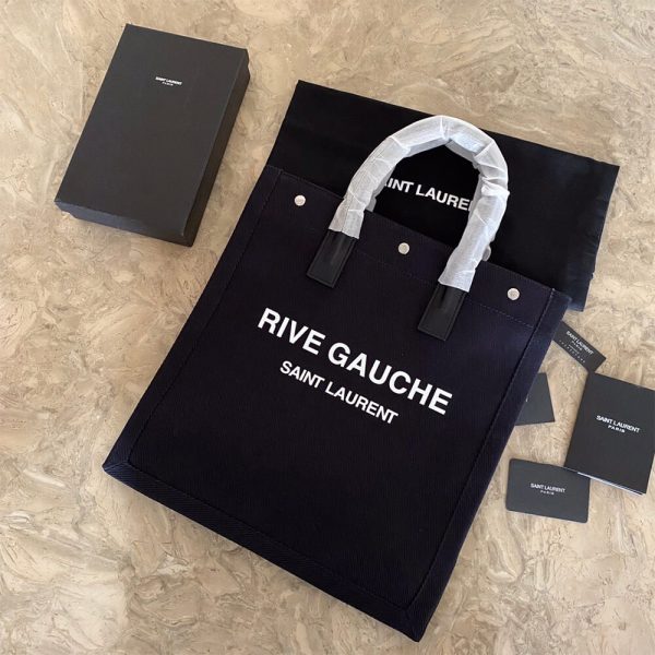 rive gauche N0*H/south tote bag in printed canvas and leather