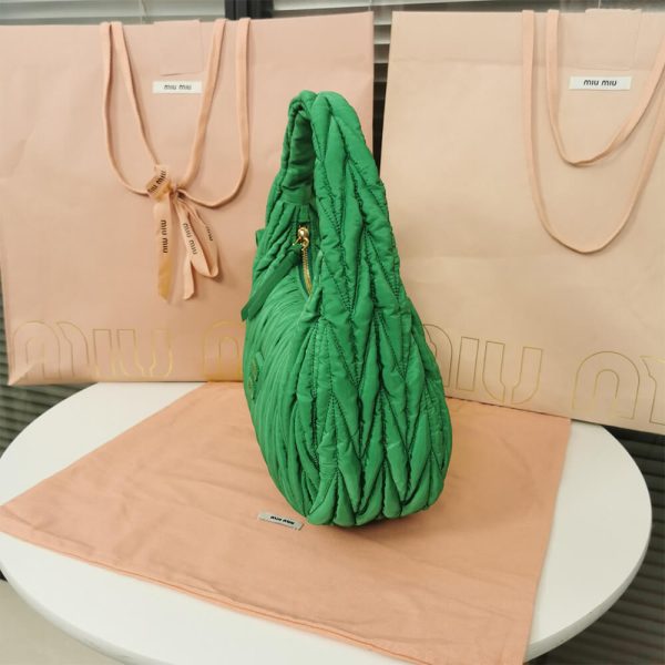 Miu Wander matelasse regenerated nylon hobo bag