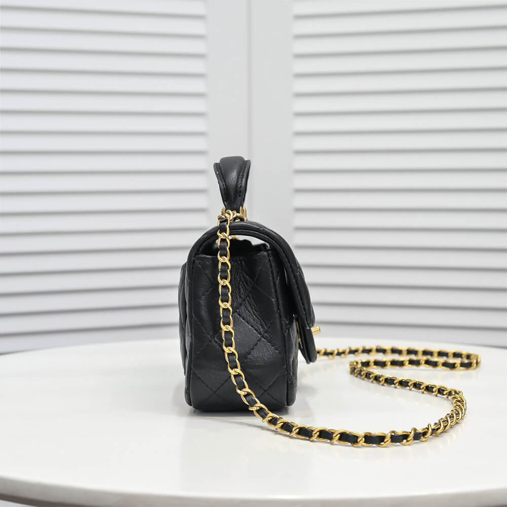 Ch*el mini flap with top handle