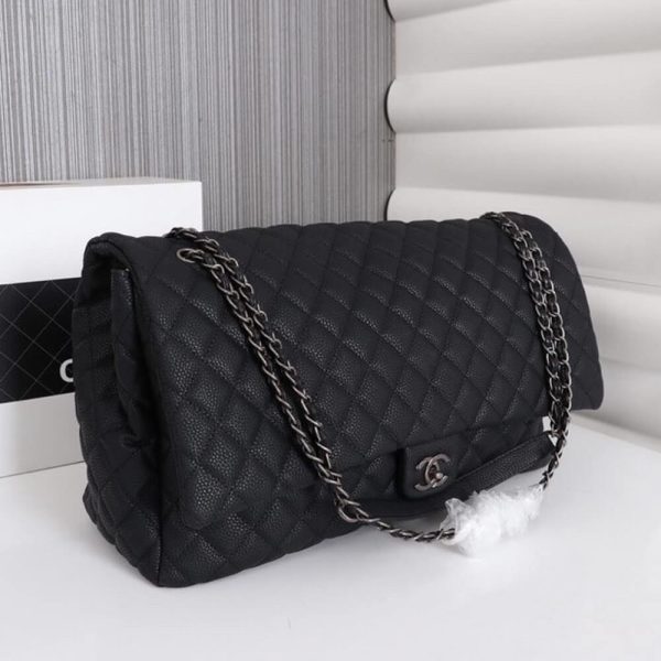Ch*el travel flap bag black
