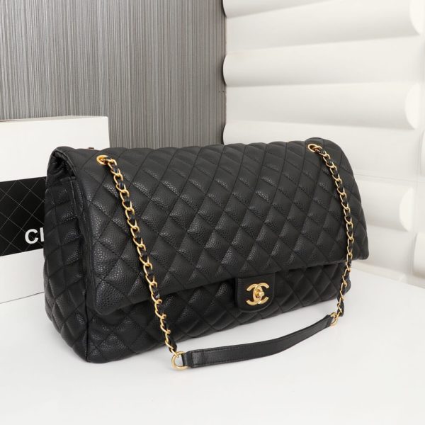 Ch*el travel flap bag black