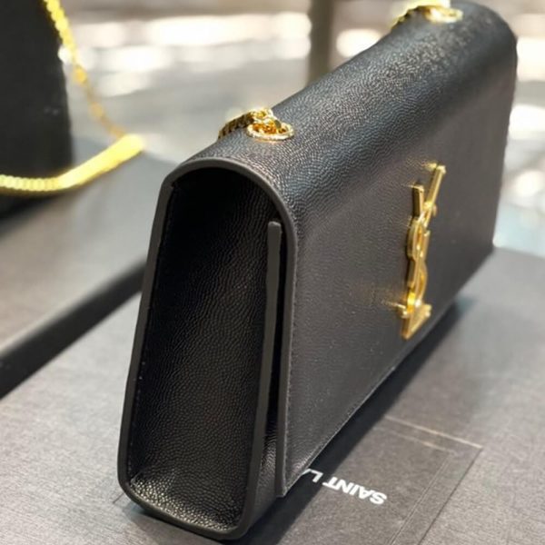 KATE MEDIUM CHAIN BAG IN GRAIN DE POUDRE EMBOSSED LEATHER