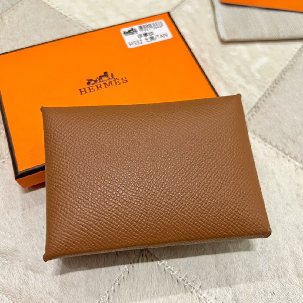 H**mes calvi duo compact card holder
