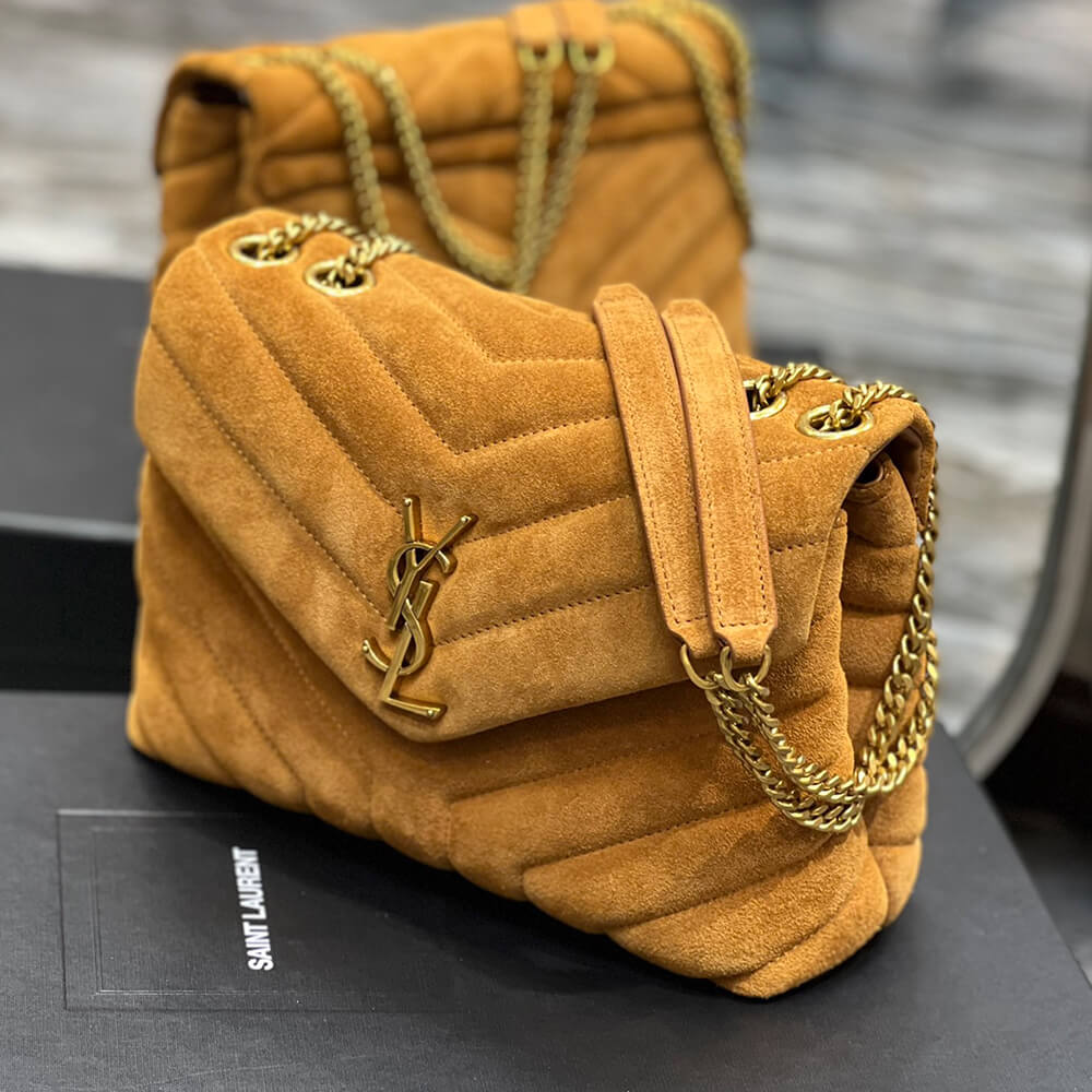 LOULOU SMALL CHAIN BAG IN ??Y?? QUILTED SUEDE