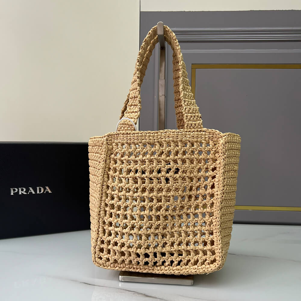 Pra*a raffia mini tote bag