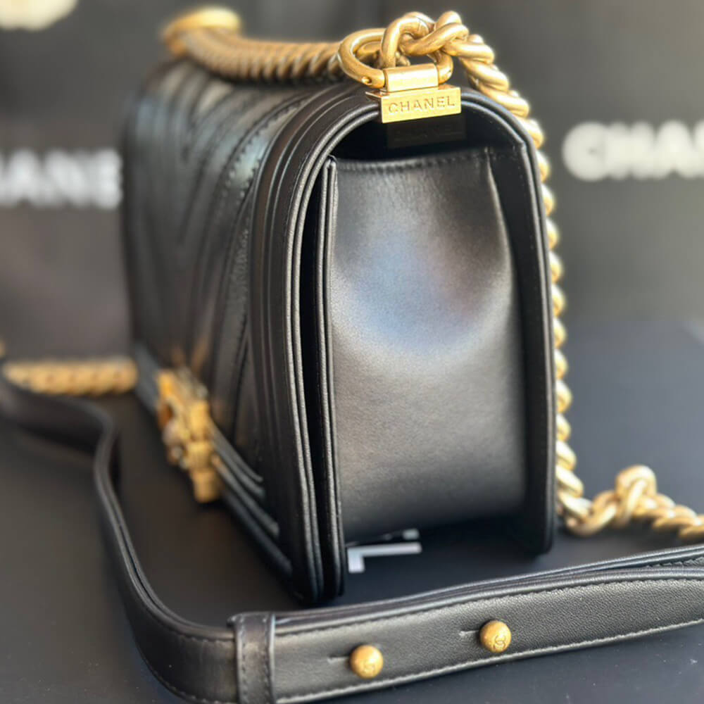 chevron boy Ch*el handbag