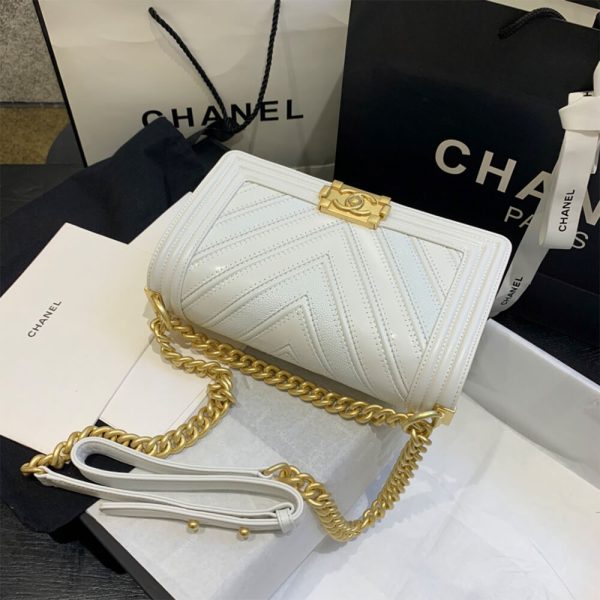 chevron boy Ch*el handbag