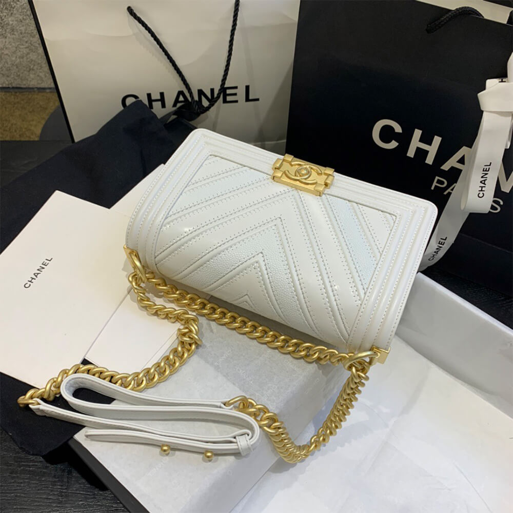 chevron boy Ch*el handbag