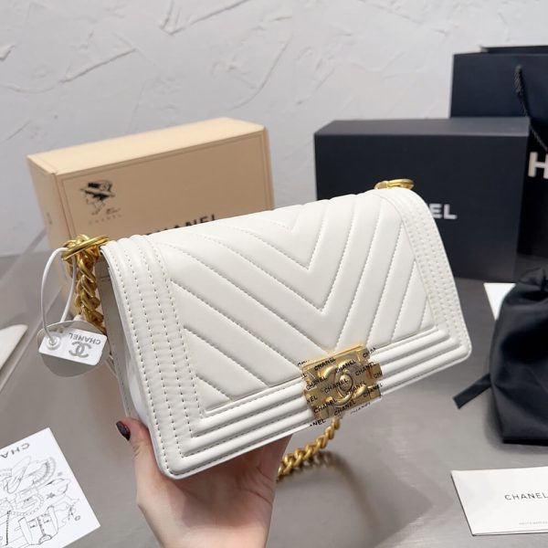 chevron boy Ch*el handbag
