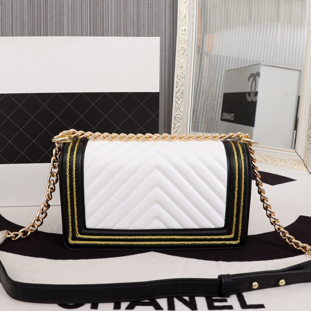chevron boy Ch*el handbag