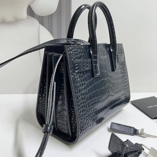 YSL SAC DE JOUR NANO IN EMBOSSED CROCODILE SHINY LEATHER