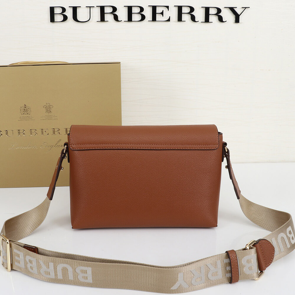 B**rry vintage check and leather note crossbody bag