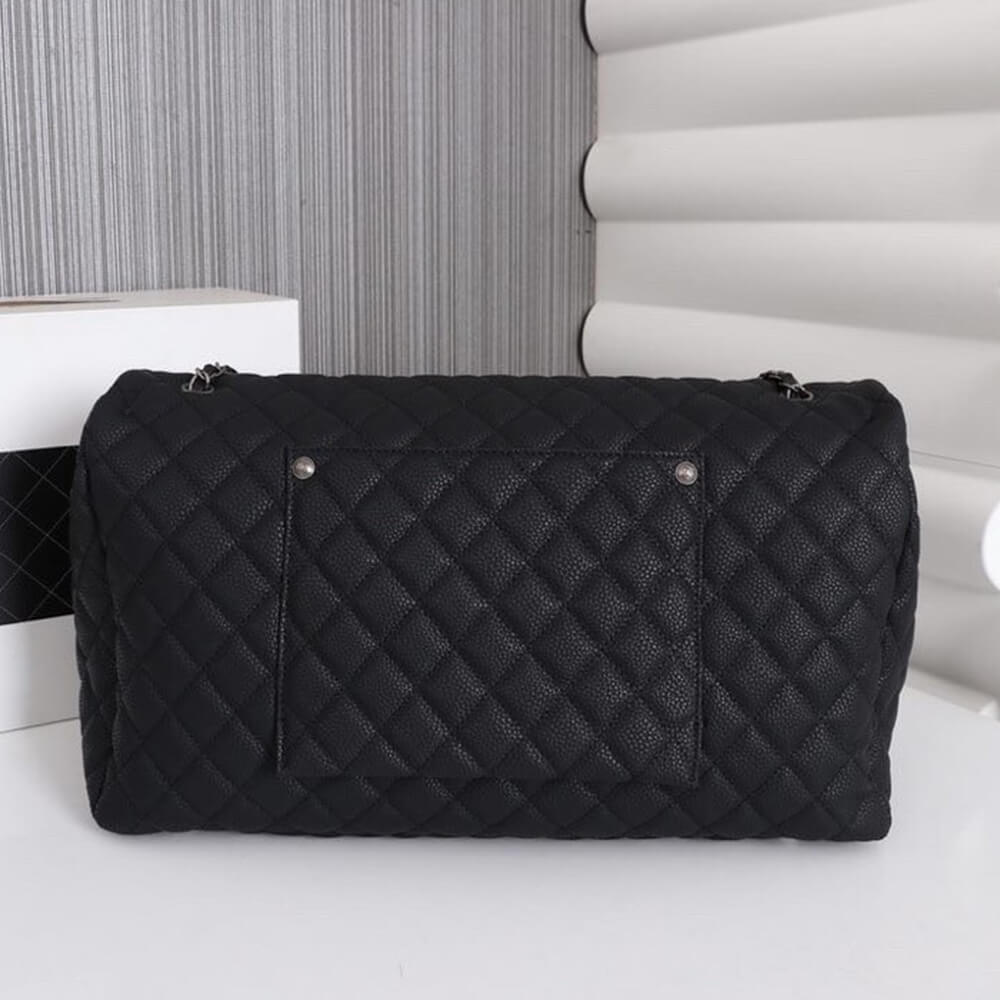 Ch*el travel flap bag black