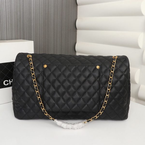 Ch*el travel flap bag black