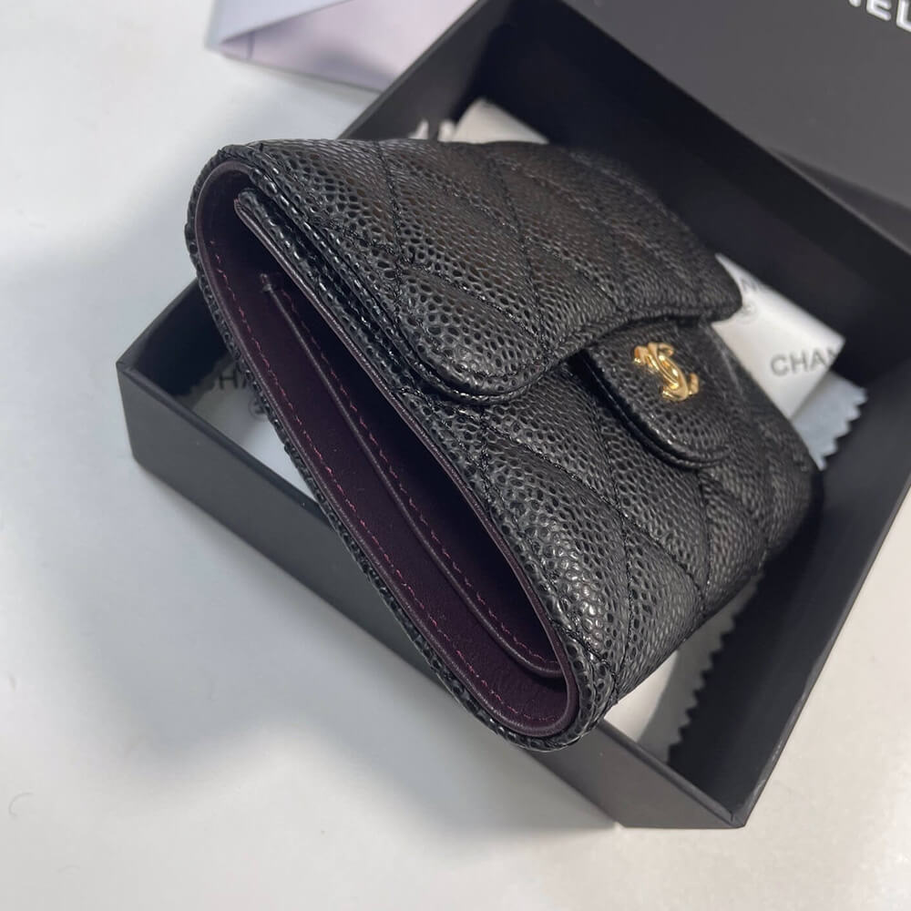 Ch*el flap compact wallet