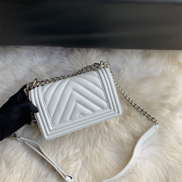 Ch*el chevron small boy bag(high-end)