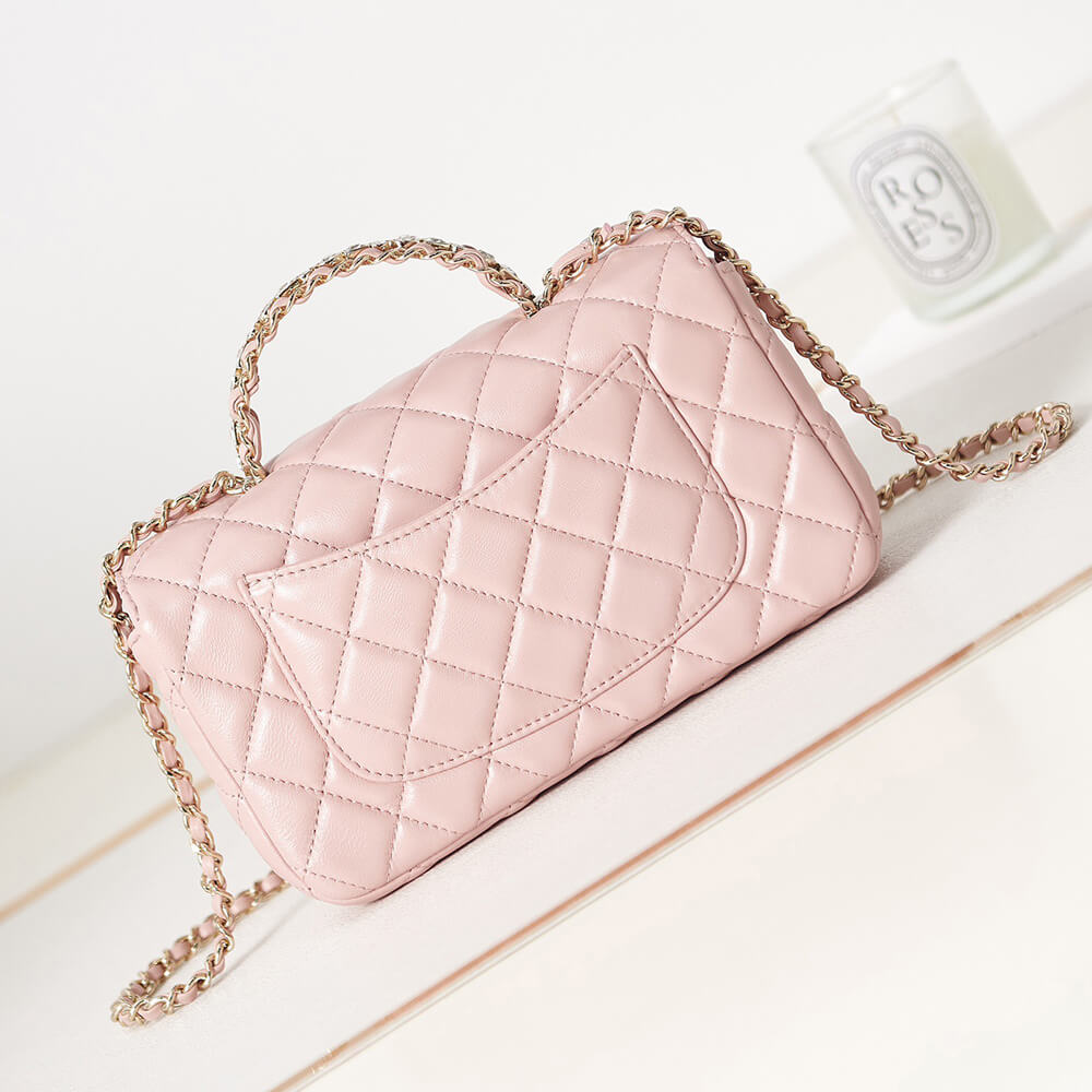 Ch*el mini flap with top handle