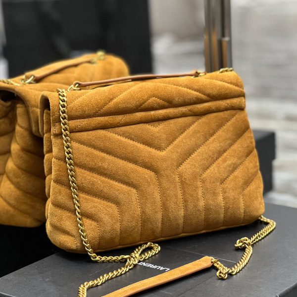 LOULOU SMALL CHAIN BAG IN ??Y?? QUILTED SUEDE